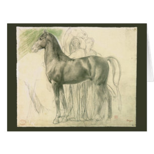Cartão Estudo de um Cavalo por Edgar Degas, Arte Fina Vin