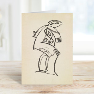 Cartão Estudo de uma figura feminina Henri Gaudier-Brze