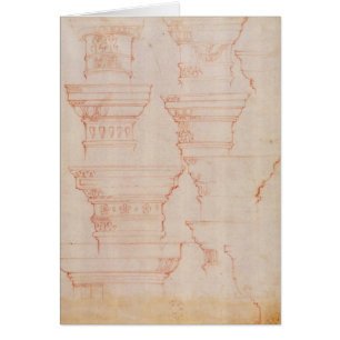 Cartão Estudo de W.18v de capitais de coluna