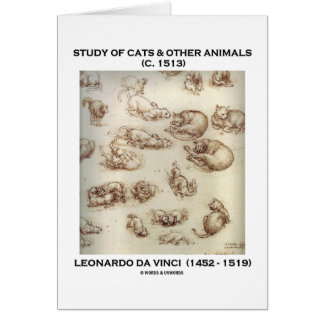 Cartão Estudo dos gatos & dos outros animais (Leonardo da