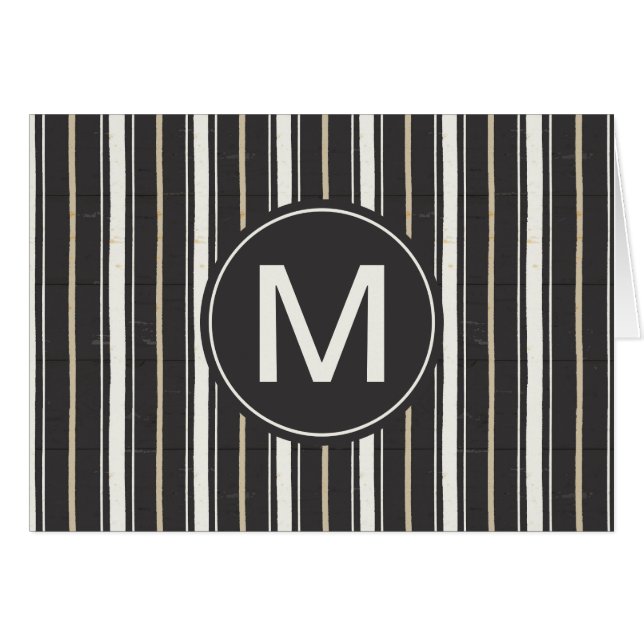 Cartão Etapa simples dois dos sinais do monograma | (Frente Horizontal)