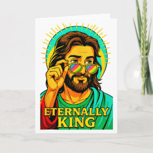 Cartão Eternamente Rei Jesus Cristão Anime Manga Po