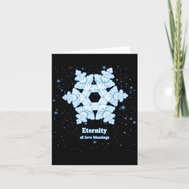 Cartão Eternidade Floco de Neve Amor Bênçãos Inverno &amp (Frente)