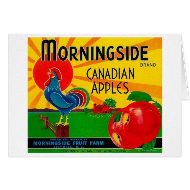 Cartão Etiqueta da Maçã MorningsideCanadá (Frente Horizontal)