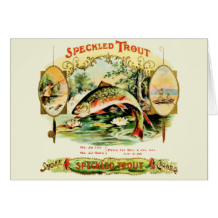 Cartão Etiqueta de Caixa de Cigarros com Truta Espetacula