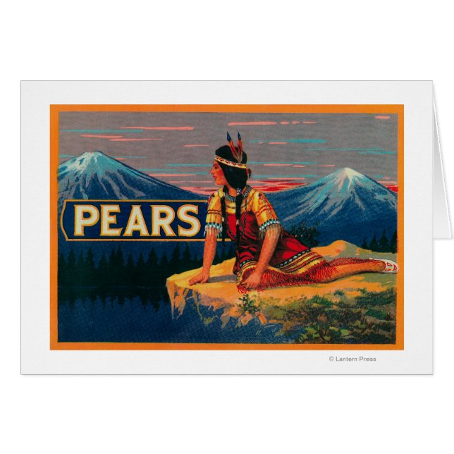 Cartão Etiqueta de taxa de estoque de peras (Frente Horizontal)