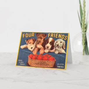 Cartão Etiqueta de Taxa de Tomate Vintage para Quatro Ami