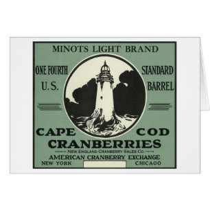 Cartão Etiqueta do arando da marca da luz de Cape Cod