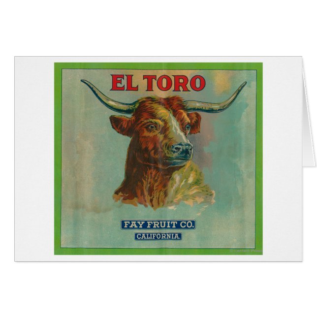 Cartão Etiqueta Laranja El Toro (Frente Horizontal)
