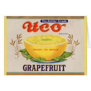 Cartão Etiqueta Uco de Toranja de Marca 1930s