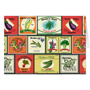 Cartão Etiquetas de produtos em conserva em conserva-legu