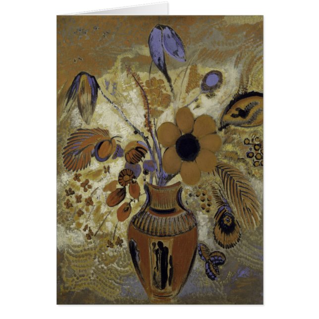 Cartão Etruscan Vase com Flores (Frente)