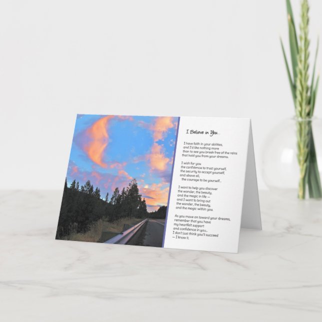 Cartão Eu acredito em você... (Frente)