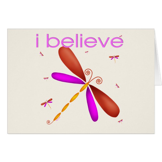 Cartão Eu acredito nas libélulas (Frente Horizontal)