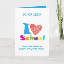 Cartão Eu Adoro A Escola. Voltar à Graduação de Cartoons 