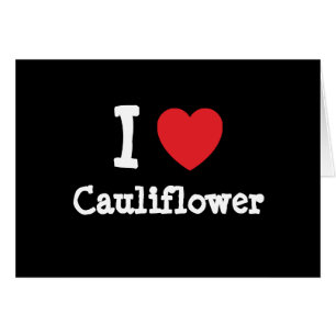 Cartão Eu adoro Camiseta do coração da couve flor