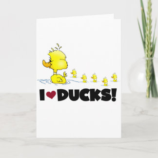 Cartão Eu adoro Camisetas de Patos e presentes