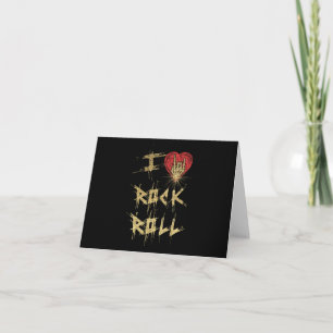 Cartão Eu Adoro Estilo De Vintagem De Rock E Roll
