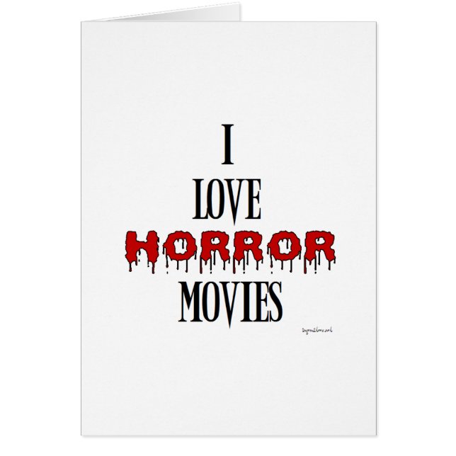 Cartão Eu adoro filmes de terror (Frente)