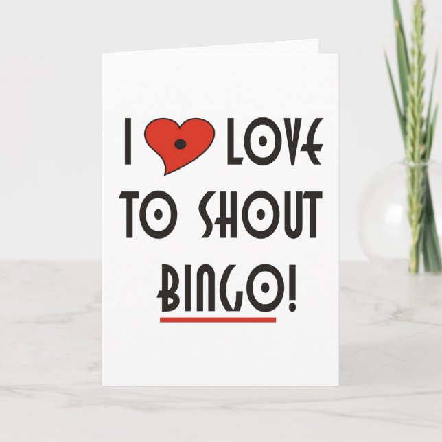 Cartão Eu adoro gritar bingo (Frente)