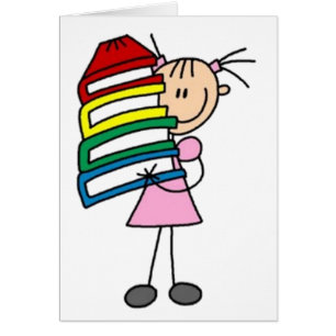 Cartão Eu Adoro Ler Figura De Pau