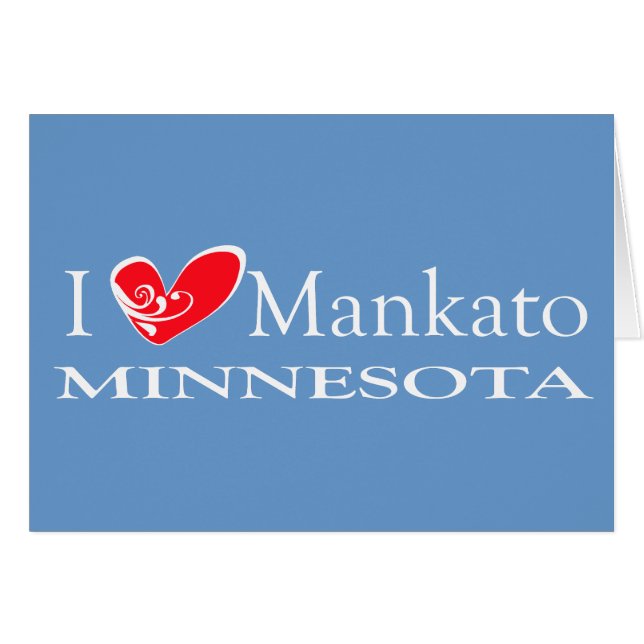 Cartão Eu Adoro Mankato Minnesota (Frente Horizontal)