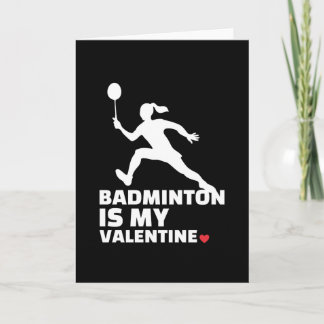 Cartão Eu adoro o badminton Na moda badminton silhouette