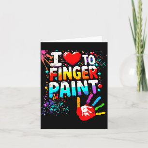 Cartão Eu Adoro Pintar com os Dedos Estou Pintando Valesq