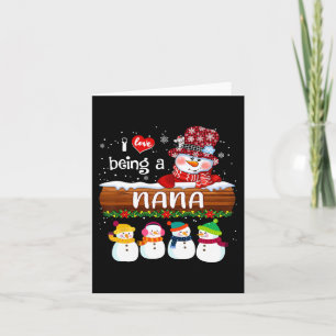 Cartão Eu adoro ser um Nana Snowman Divertido Feliz Natal