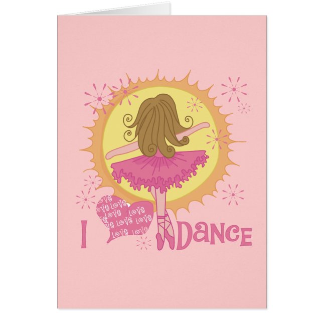 Cartão Eu amo a dança (Frente)
