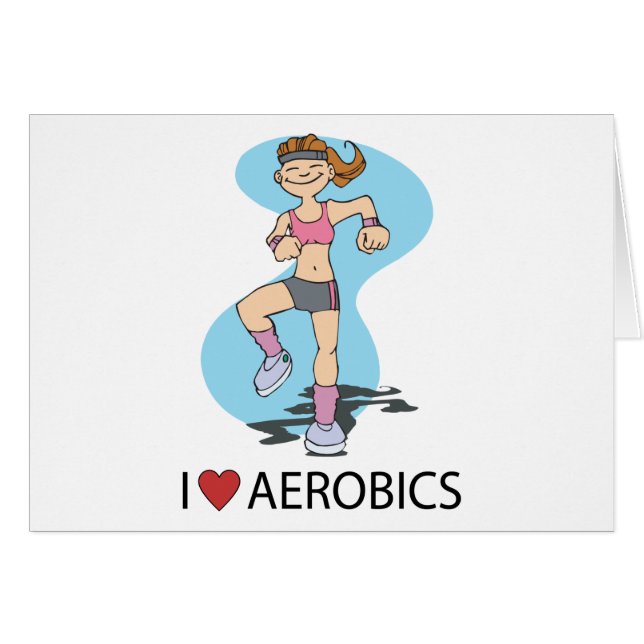 Cartão Eu amo a ginástica aeróbica (Frente Horizontal)