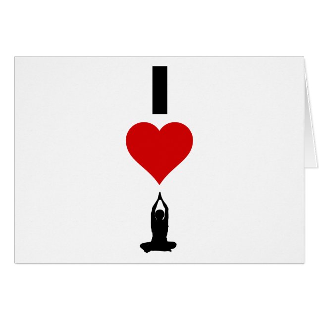 Cartão Eu amo a ioga (vertical) (Frente Horizontal)