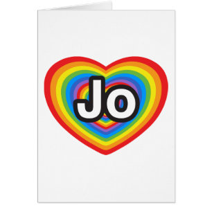 Cartão Eu amo a Jo. Eu te amo, Jo. Coração