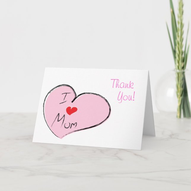 Cartão Eu Amo A Mãe (Frente)