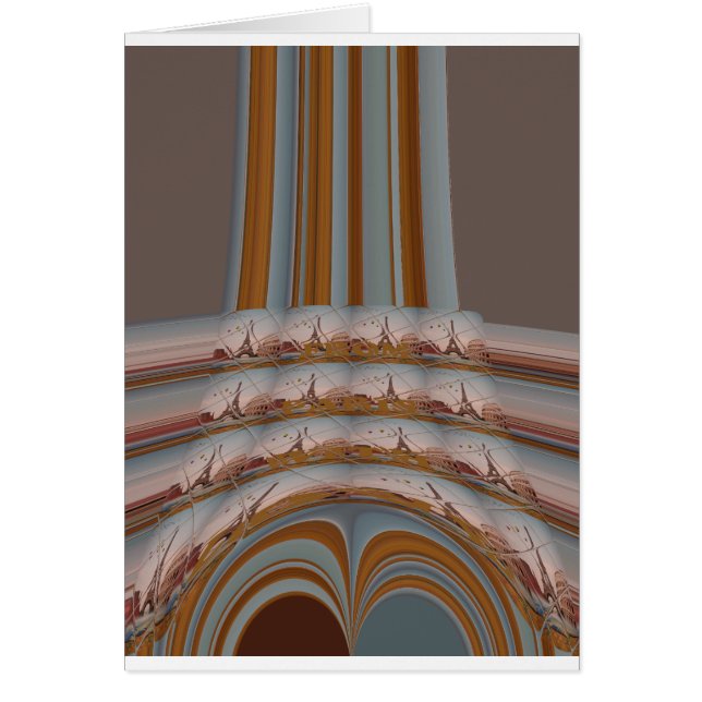 Cartão Eu amo a Torre Eiffel Paris com amor azul céu azul (Frente)