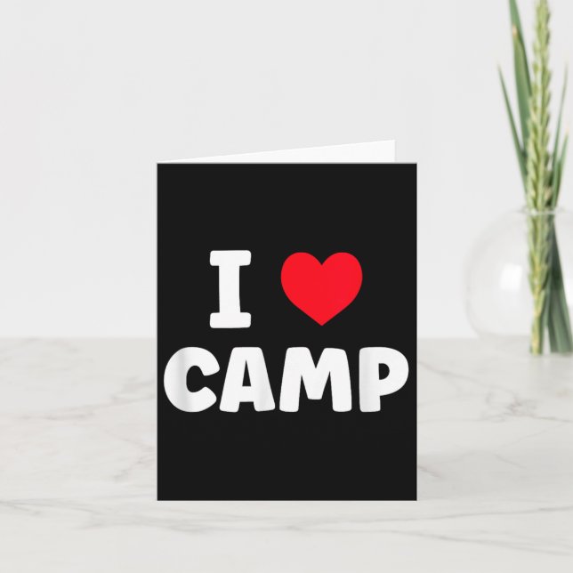 Cartão Eu Amo Acampamento de Verão Glamp (Frente)