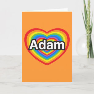 Cartão Eu amo Adam. Eu te amo, Adam. Coração