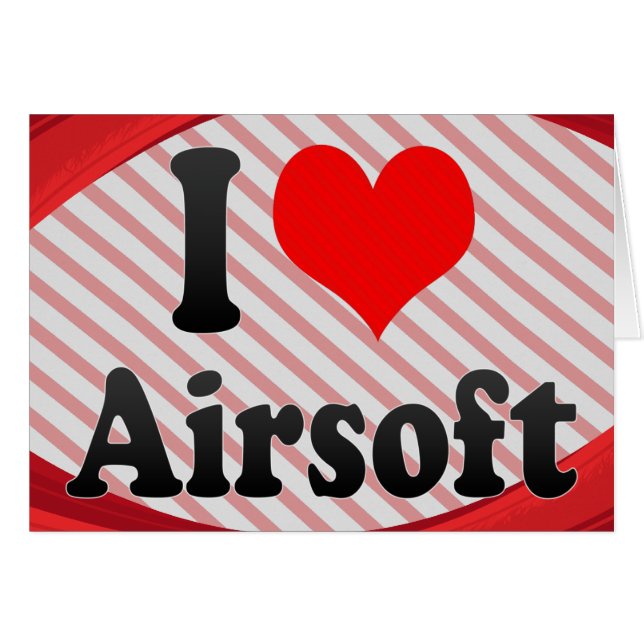 Cartão Eu amo Airsoft (Frente horizontal)