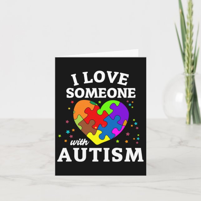 Cartão Eu Amo Alguém Com Autismo (Frente)