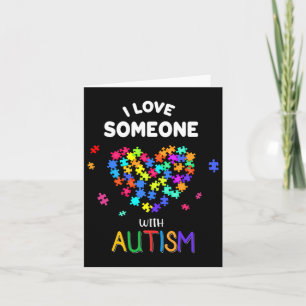 Cartão Eu Amo Alguém Com Autismo Tee Autism Fala Com Cons