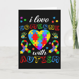 Cartão Eu Amo Alguém Com Consciência do Autismo Homens Mu