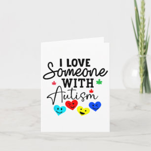 Cartão Eu Amo Alguém Com Homens Autismo Do Coração Mulher