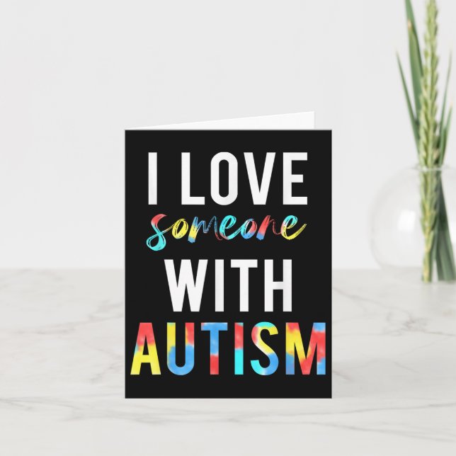 Cartão Eu Amo Alguém Com Presente Autismo Para Professore (Frente)