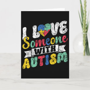 Cartão Eu Amo Alguém Com Suporte ao Autismo Autistas Auti