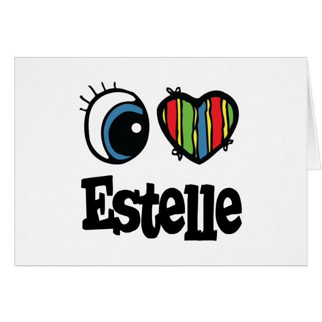 Cartão Eu Amo (Amo) Estelle (Frente Horizontal)
