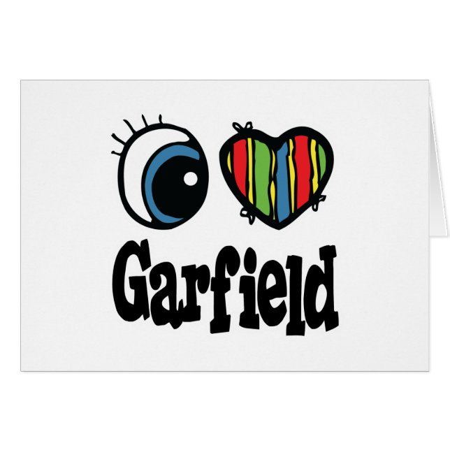 Cartão Eu Amo (Amo) Garfield (Frente Horizontal)
