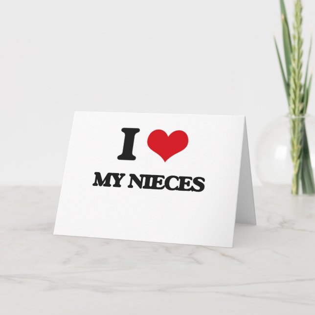Cartão Eu Amo As Minhas sobrinhas (Frente)
