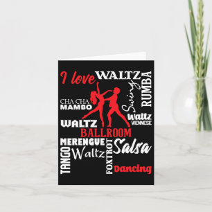 Cartão Eu Amo Ballroom Dancing - Dance Instrutor Pair Ch