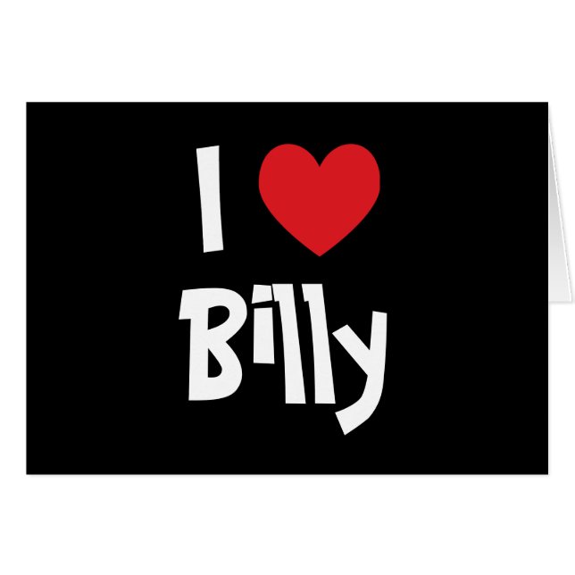 Cartão Eu amo Billy (Frente Horizontal)
