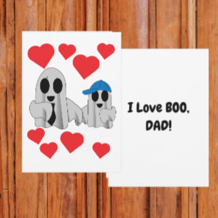 Cartão Eu amo BOO Papai do filho Flat